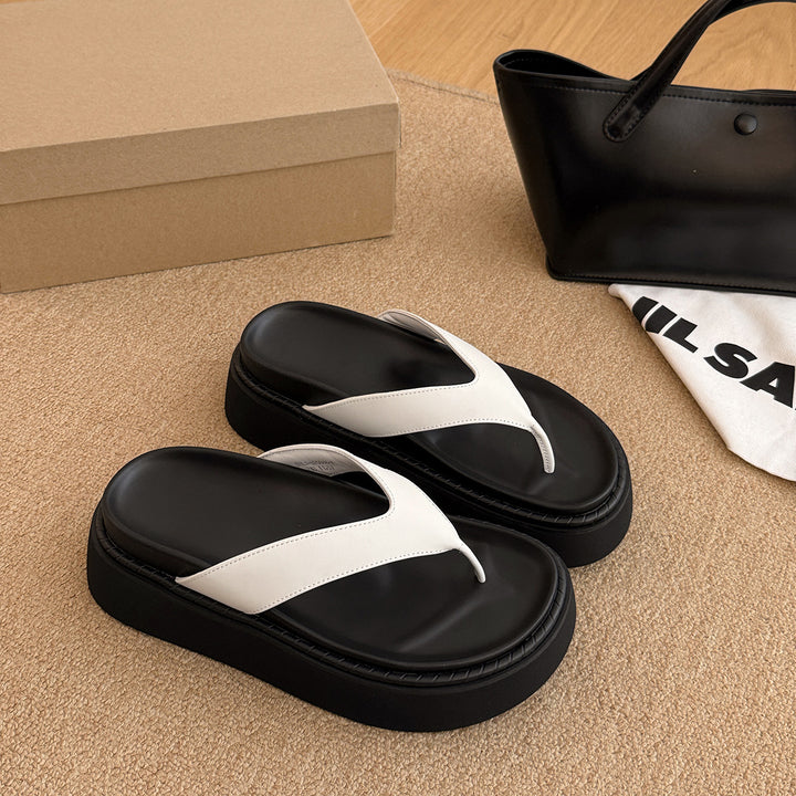 Dame platform toe separator sandaler med metal accenter Stilla