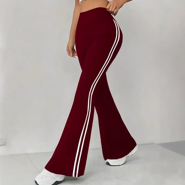 Kvinder Sporty Flared Leggings med Striber Stilla