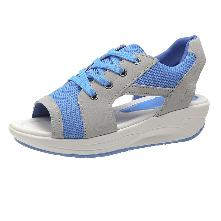 Damer mode Plateau-sneakers med åndbart overmateriale og elastiske snørebånd Stilla