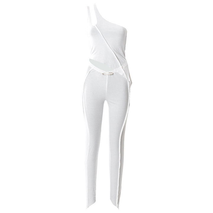 Dame asymmetrisk jumpsuit med moderne cut-out og elegant taljeindsnit Skovae