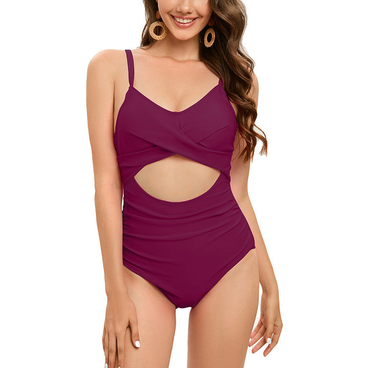 Dame one-piece badedragt med rynker og moderne cut-out-detaljer Stilla