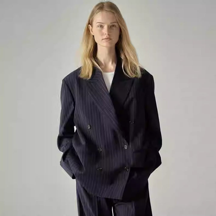 Kvinders elegante stribede jakkesæt blazer Stilla