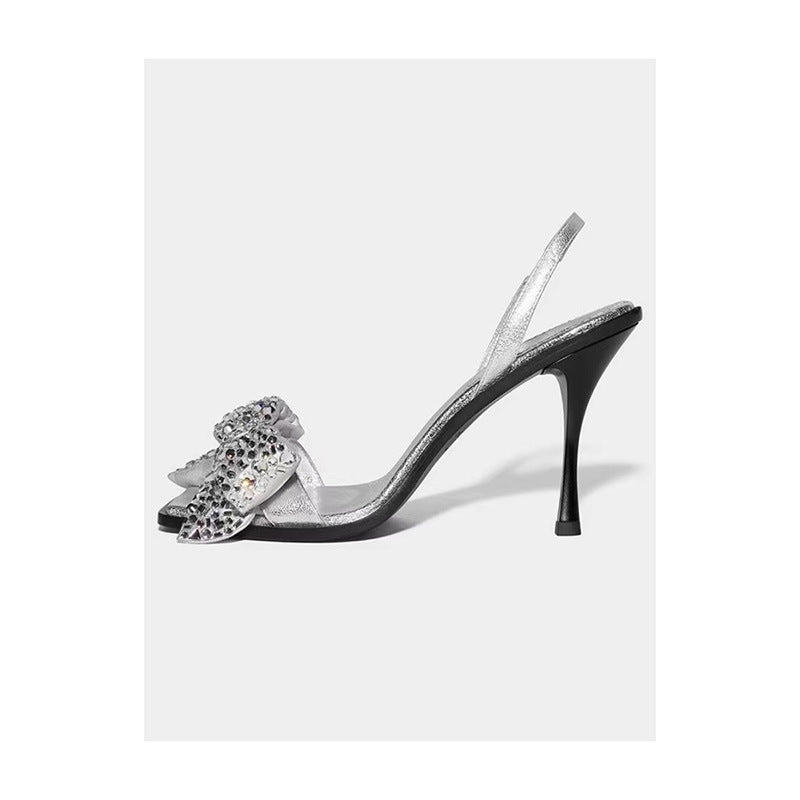 Femme Elegant Strass-udsmykkede Slingback-sandaler Stilla