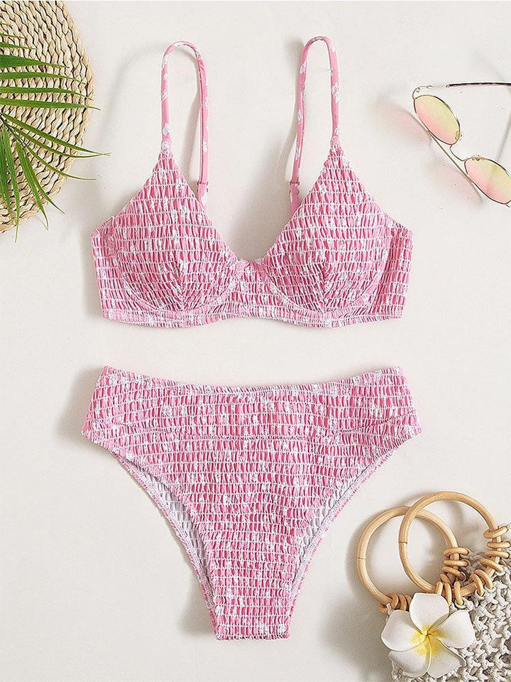 Dame Triangel-Bikini med elastisk rynkning og justerbare stropper Stilla