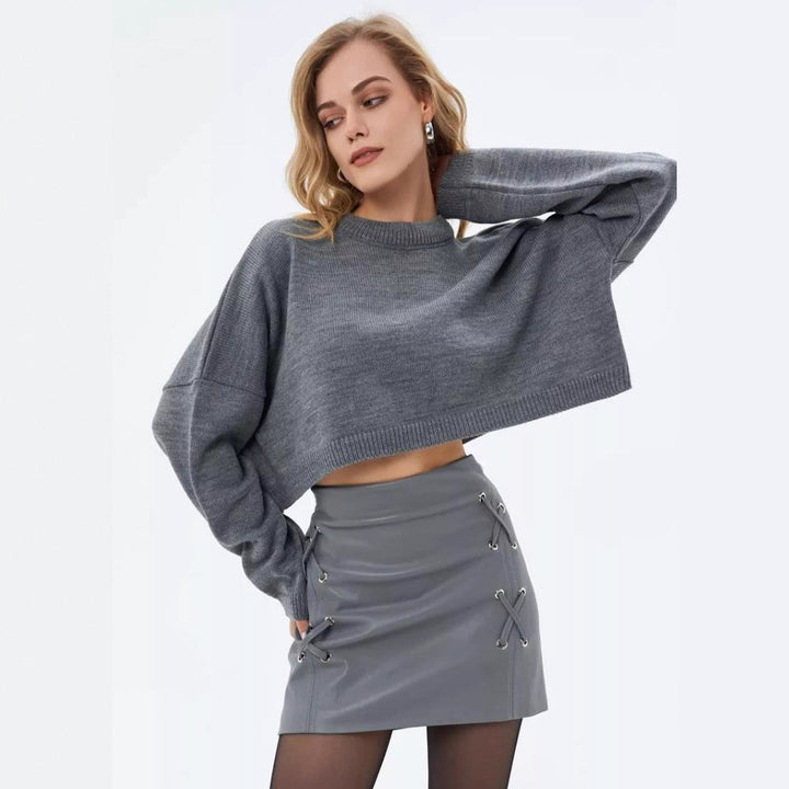 Dame Crop-Pullover med brede ærmer og afslappet snit Stilla