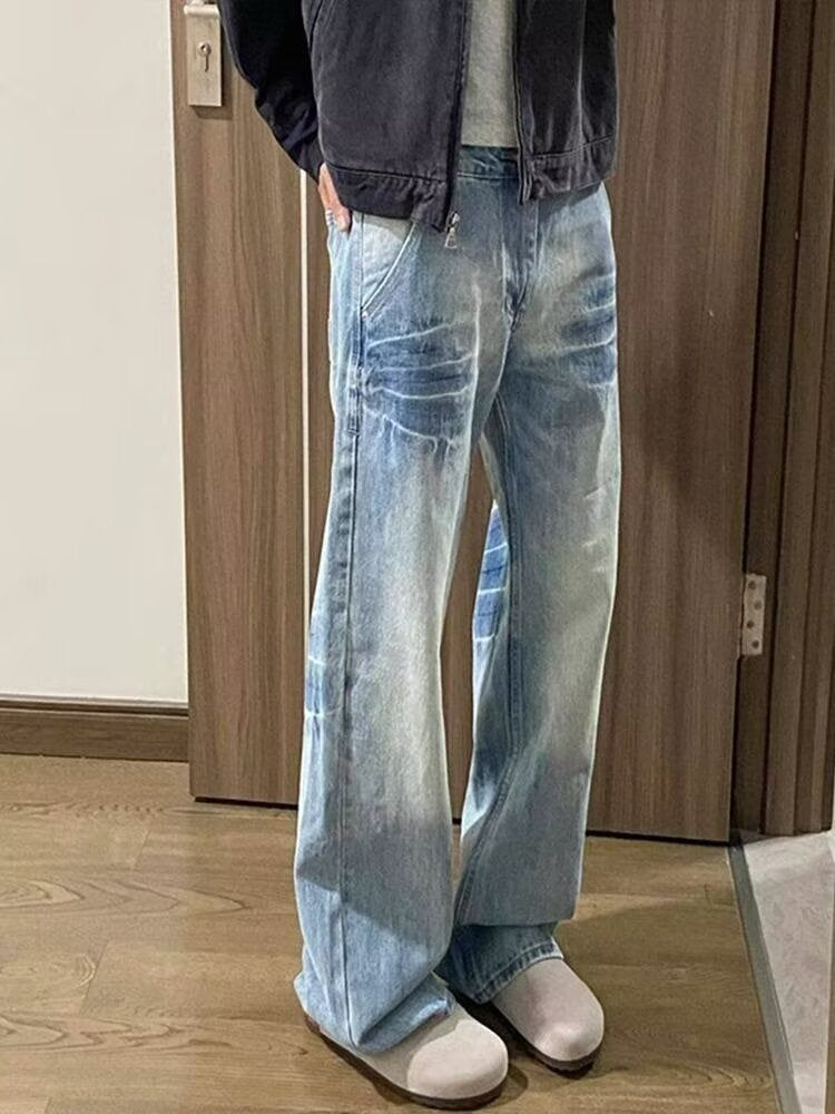 Herrer løstsiddende jeans med distressed detaljer Stilla