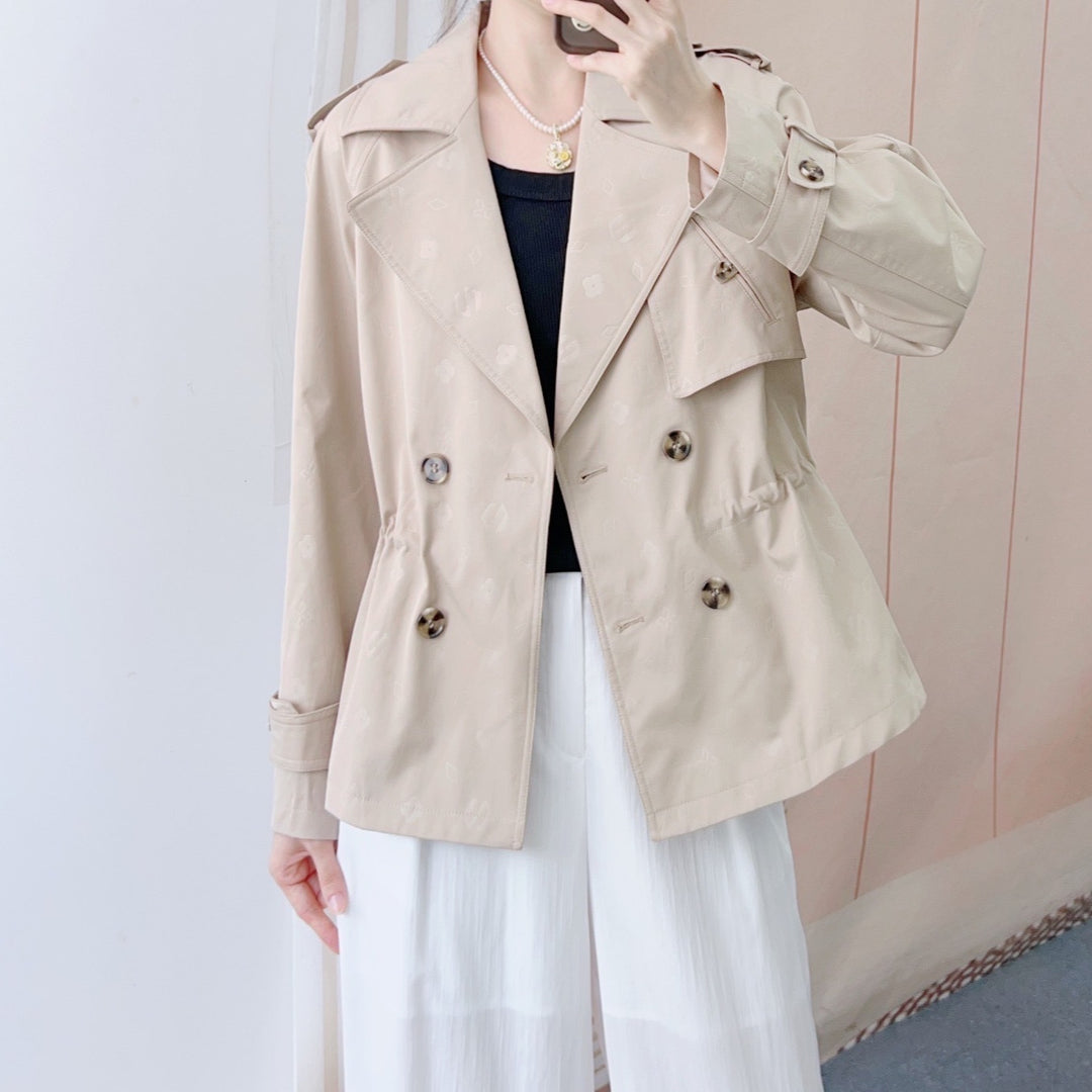 Dame Elegant Trenchcoat-Jakke med dobbelt knaprækkefølge og moderigtigt snit Stilla