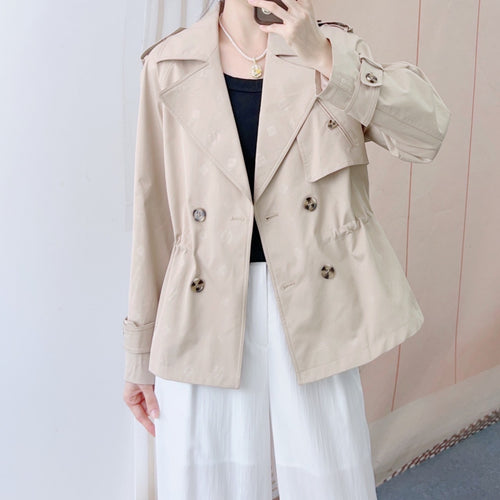 Dame Elegant Trenchcoat-Jakke med dobbelt knaprækkefølge og moderigtigt snit Stilla