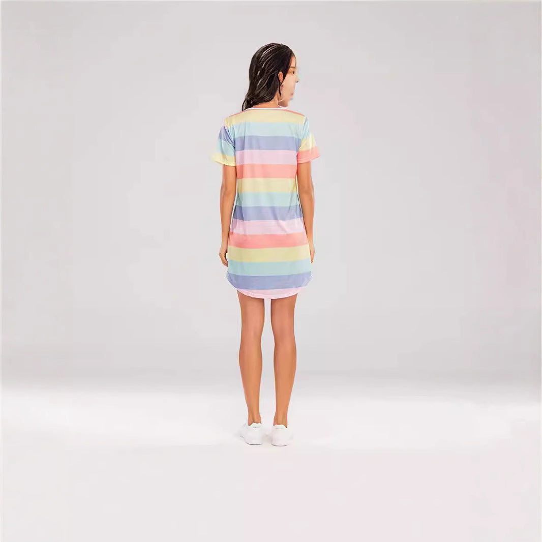 Dame Fritids Grafik T-Shirt Kjole Stilla
