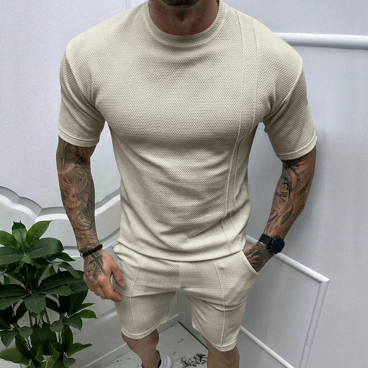 Herrer Sportsligt Kortærmet Outfit med struktureret Design Stilla