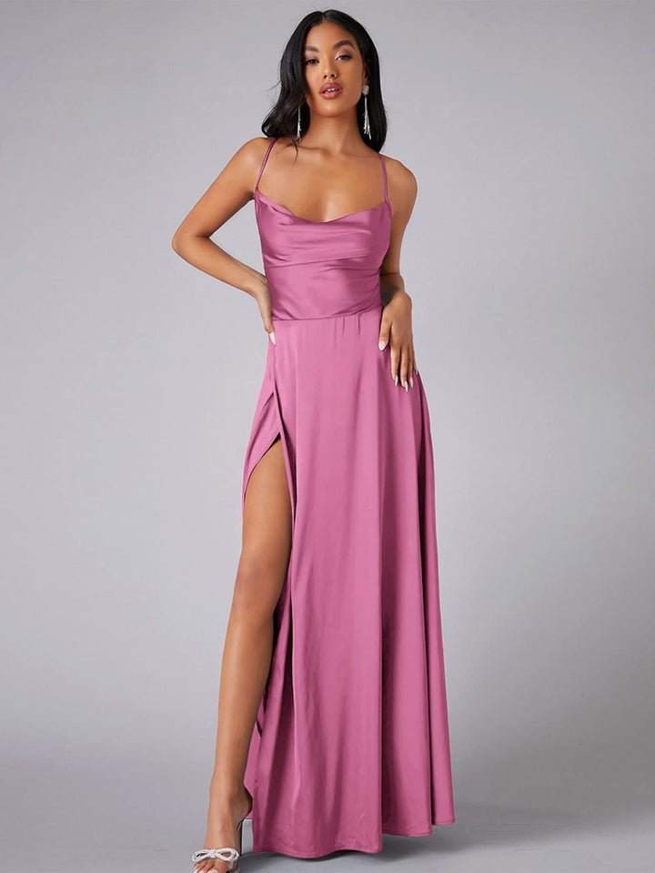Stilla | Elegant Stropløs Talje-Cutting Lang Gown Kjole