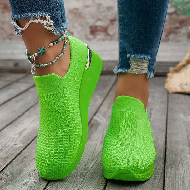 Dame Behagelige Slip-On Wedgesko med elastisk Overdel Stilla