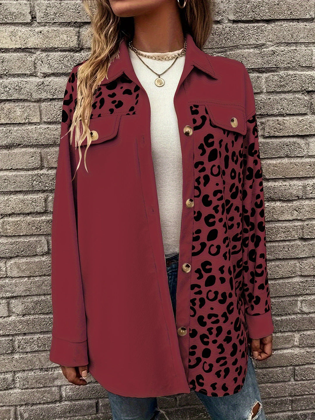Dame Leopardprint Overshirt Stilla