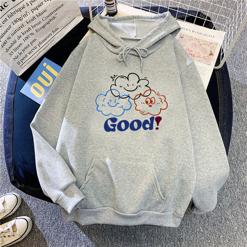 Kvendes hoodie med legende sky design Skovae