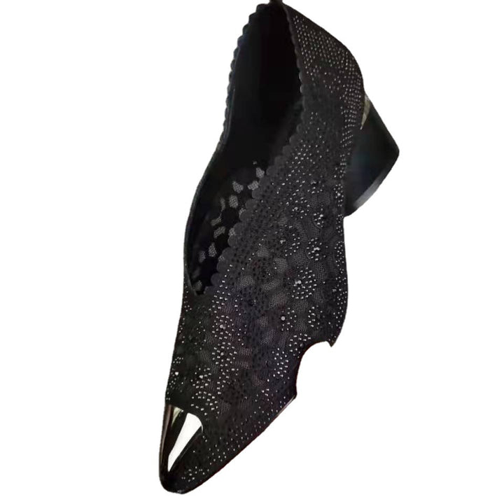 Dame elegante spidse pumps med glitrende strass accenter og moderne blokhæl Stilla