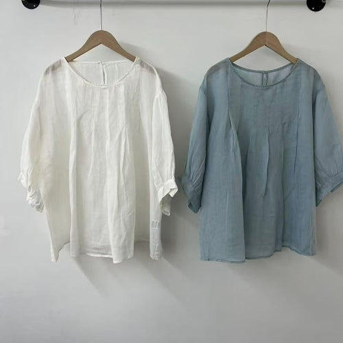 Femme Afslappet Fit Let Linned blouse Stilla