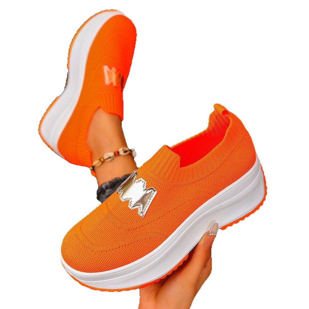 Dame Sneakers med moderne plateau sål og åndbart strik overmateriale Stilla