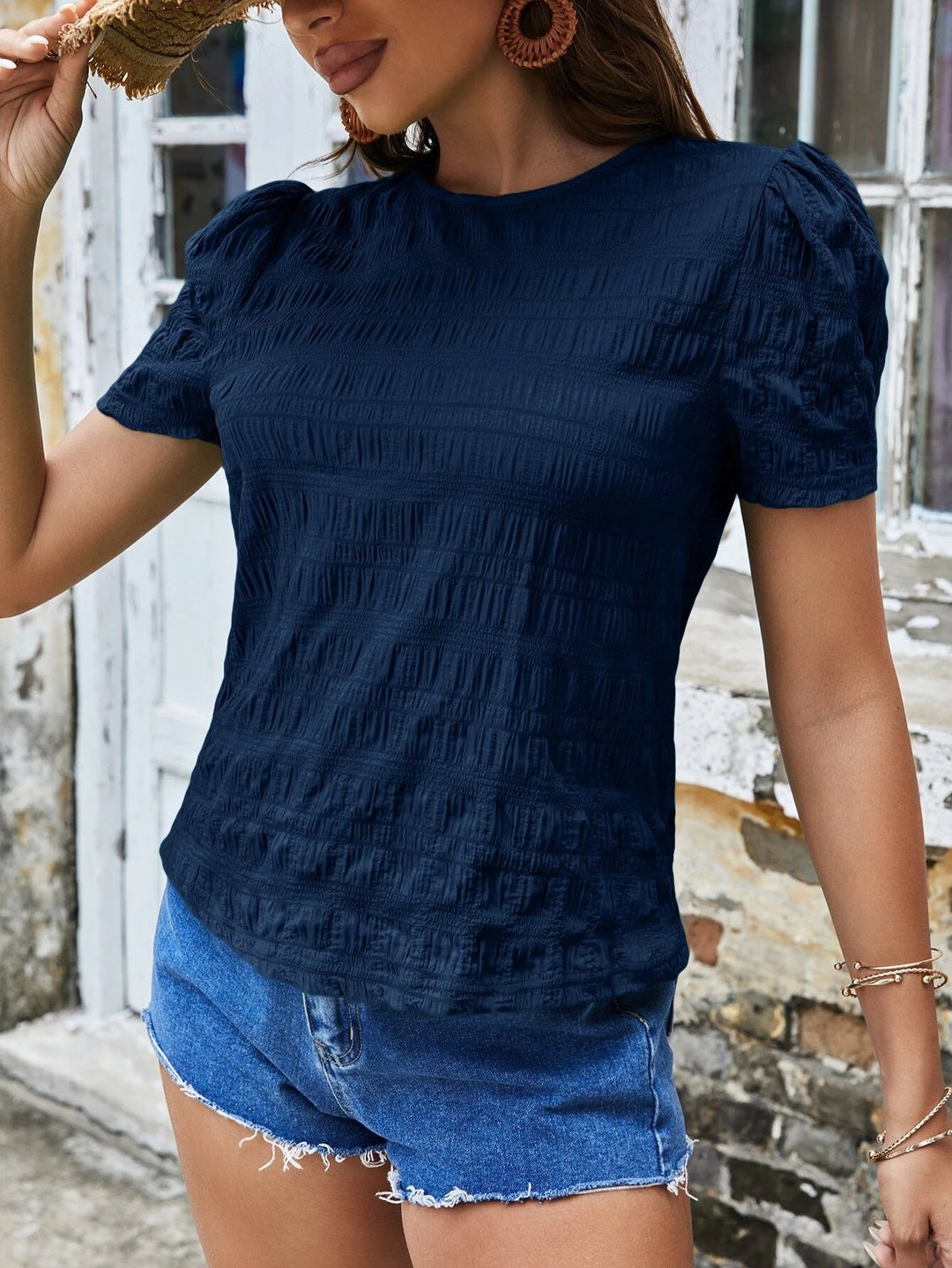Dame Struktureret Bluse Stilla