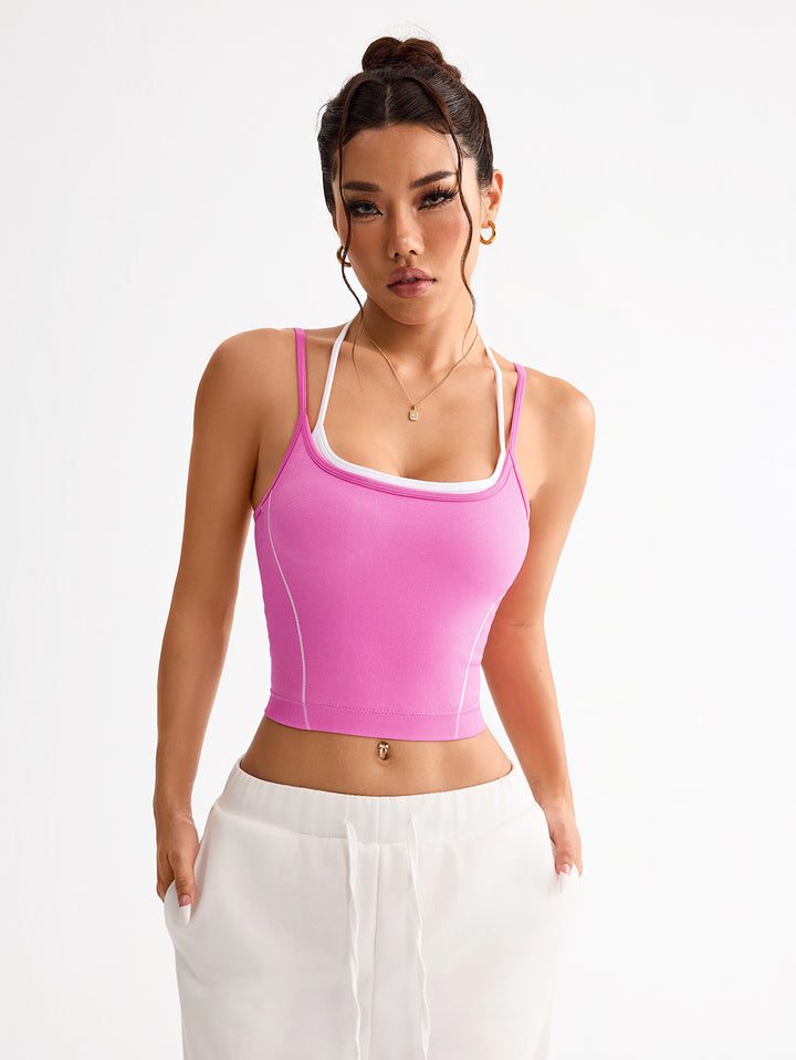 Dame Sporty Kompressionsoberdel med justerbare stropper Stilla