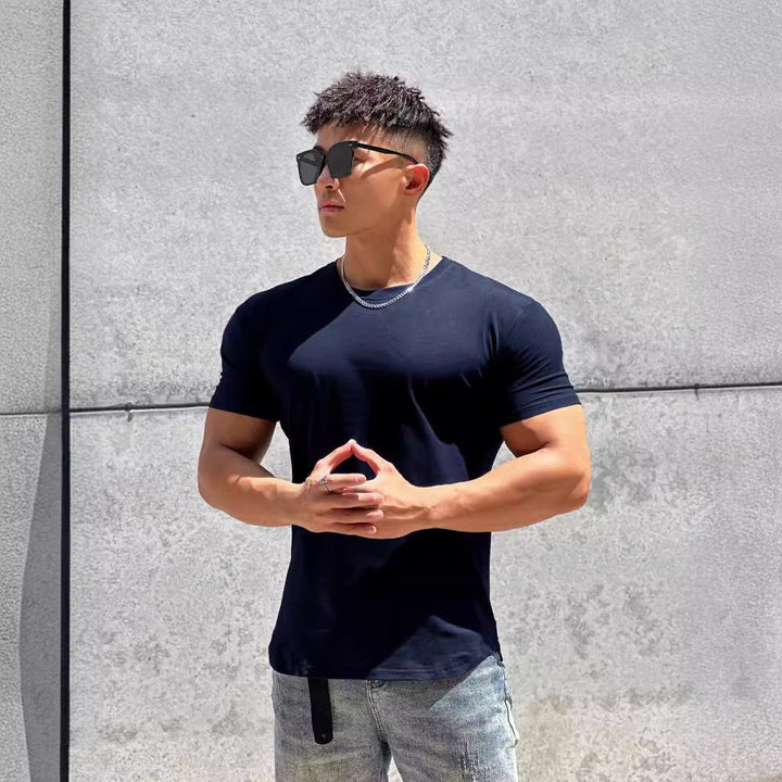 Herrer kortærmet-fit T-shirt med kropsnær pasform og åndbart materiale Stilla
