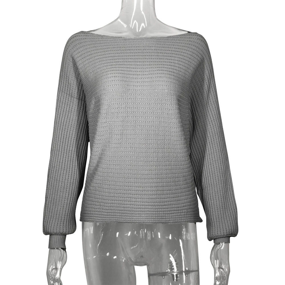 Dame blød Off-Shoulder sweater med elegante ribdetaljer Stilla