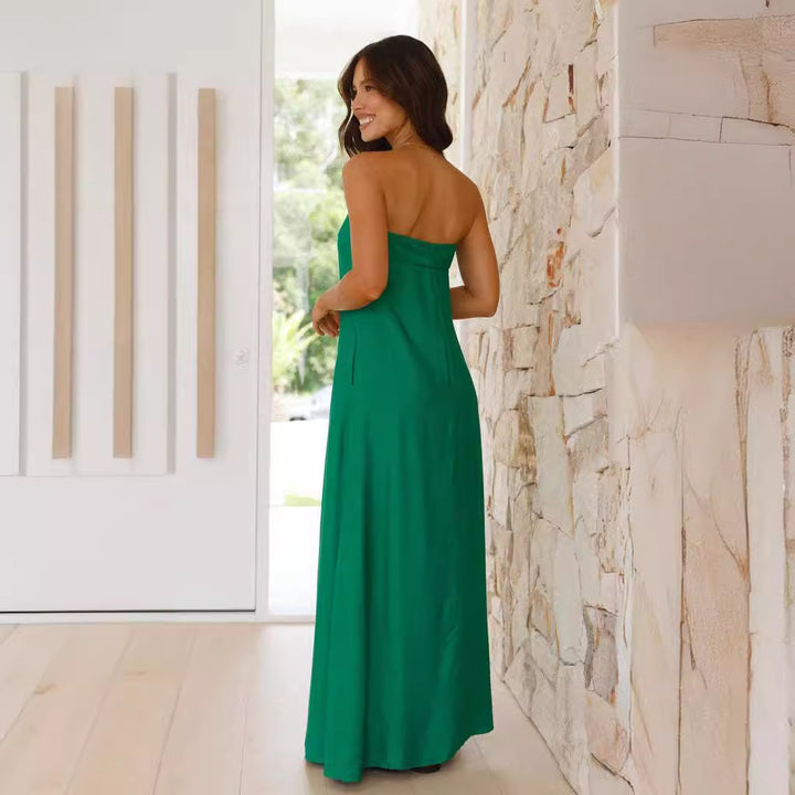 Dame Maxikjole med smalt stroppedesign og elegant overdel Stilla