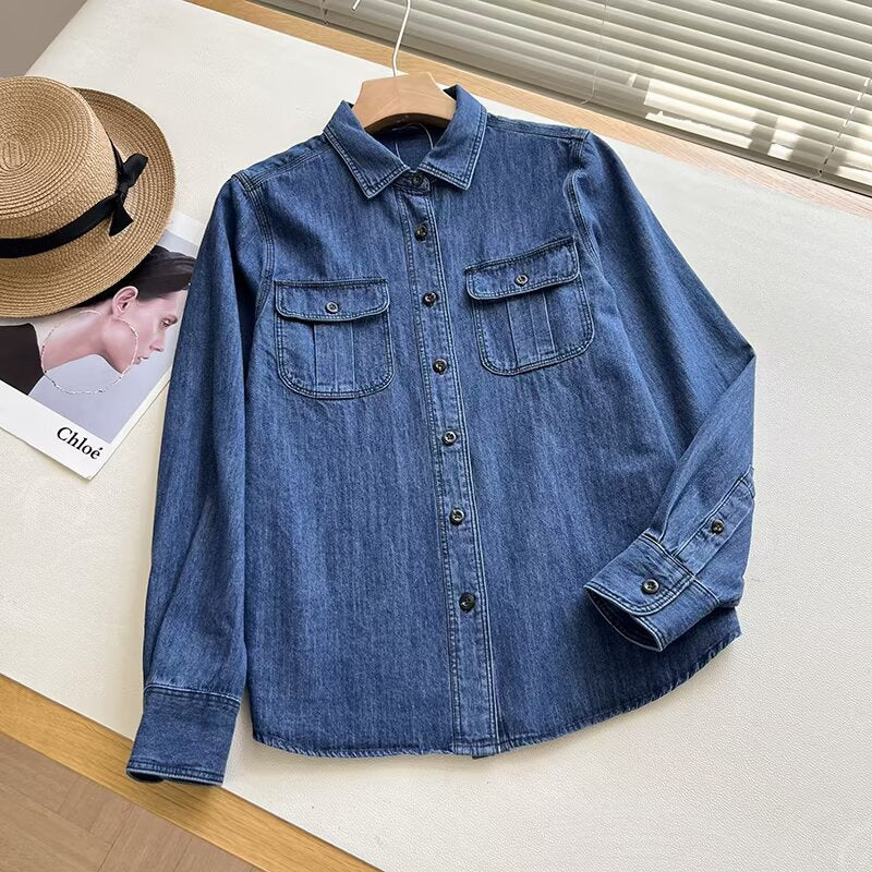 Kvinder casual skjorte bluse med praktiske brystlommer Stilla