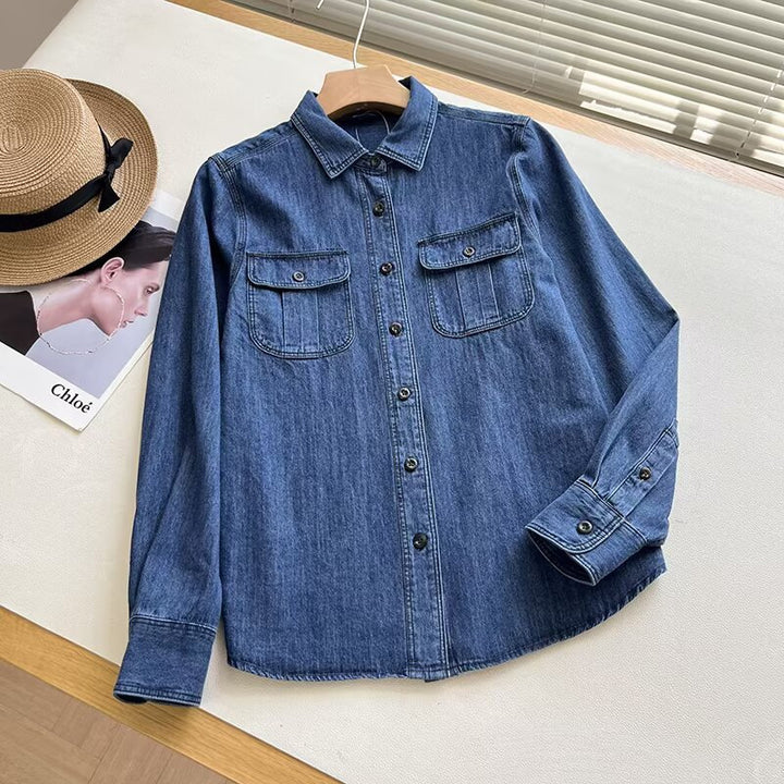 Kvinder casual skjorte bluse med praktiske brystlommer Stilla