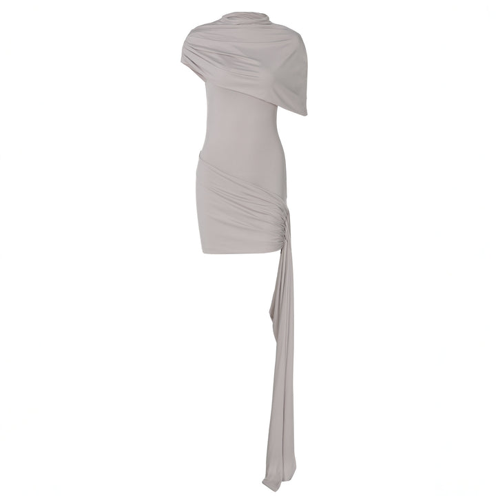 Dame elegant asymmetrisk minikjole med indviklet design og raffinerede flæsedetaljer Skovae