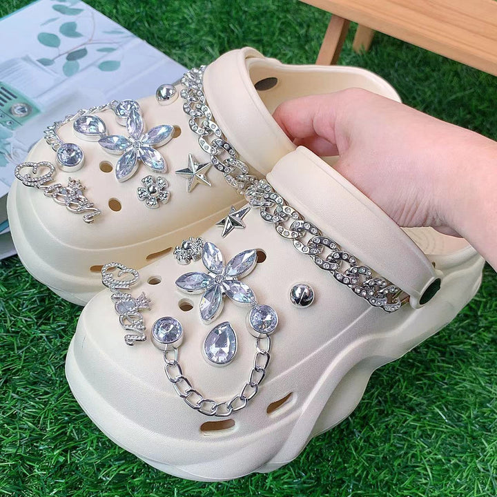 Dame mode clogs med glitrende smykker Stilla