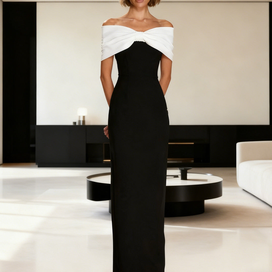 Damer Elegant Maxikjole med off-shoulder design og figursyet snit Skovae