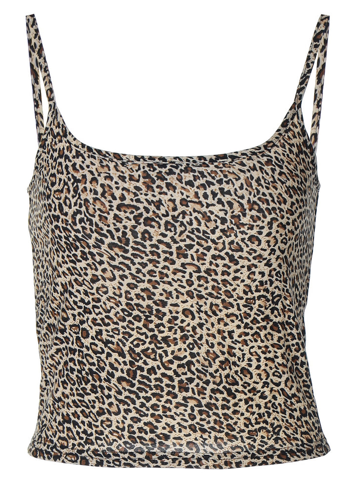 Dame bodysnit top i trendy dyreprint med tynde stropper Stilla