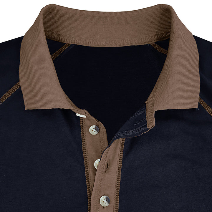 Herrer polo shirt med lange ærmer og moderne krave Stilla