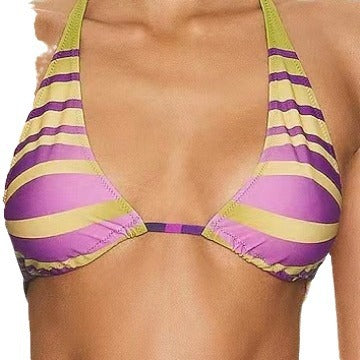 Dame Triangel-Bikini-Sæt med moderne stribemønster og justerbare stropper Stilla
