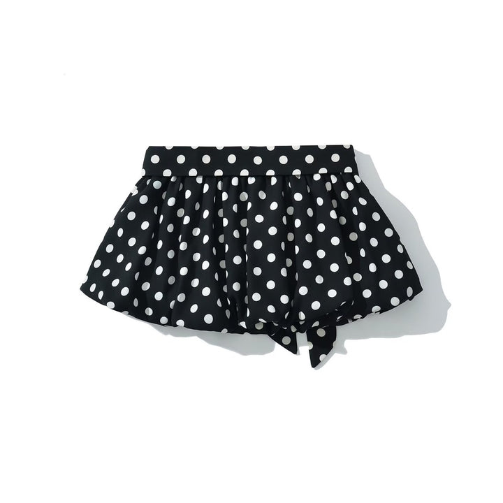 Femme Polka Dot Mini nederdel med sløjfedetalje Stilla