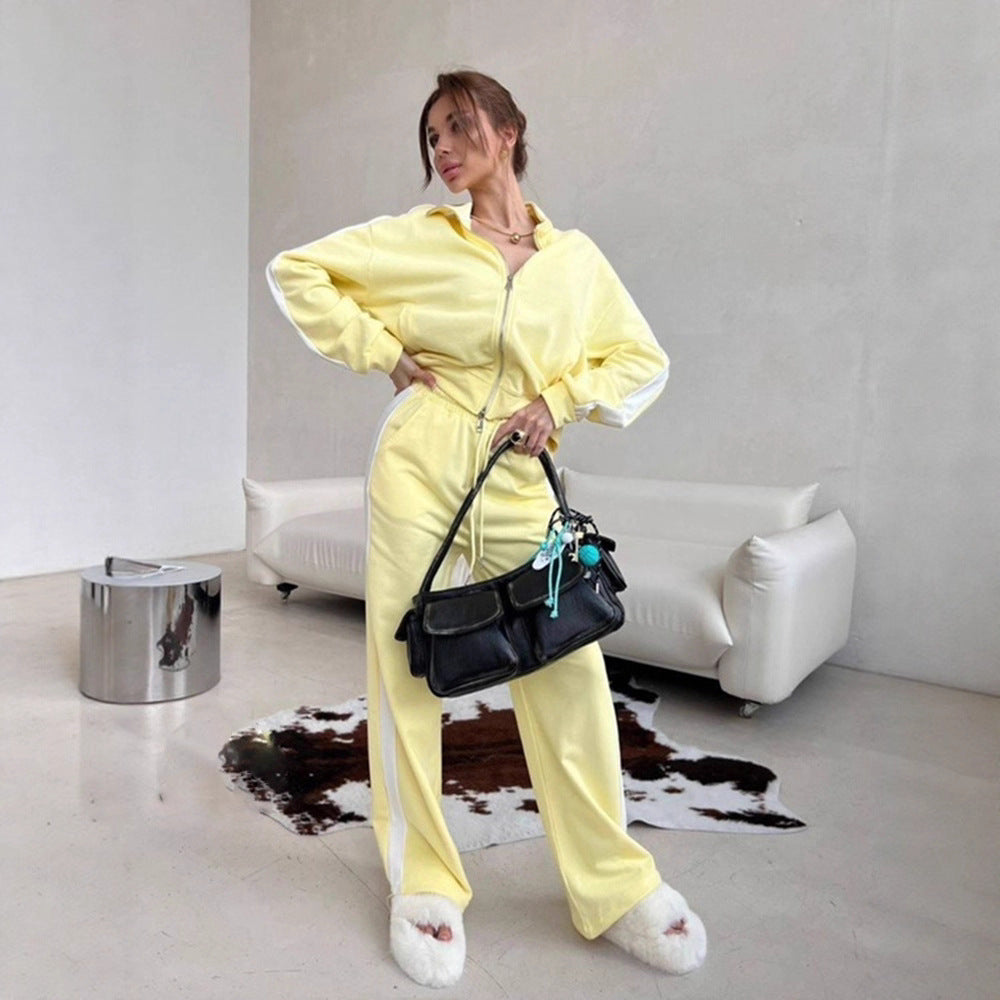 Kvindelig sporty loungewear sæt med moderne lynlås Skovae