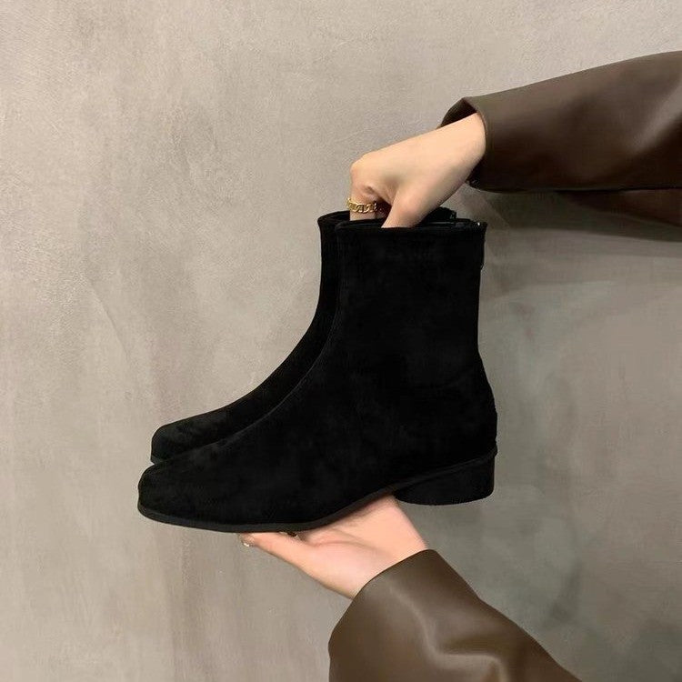 Femme Ultra-Komfort Nubuck Støvler med Blokhæl Stilla