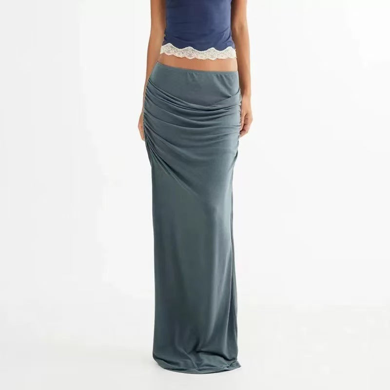 Dame Elegant Rynket Maxi Nederdel Stilla