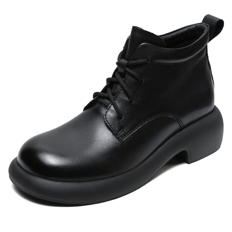 Dame stilfulde snørebånd ankle boots med klodset sål Stilla