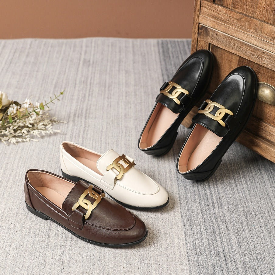 Dame Elegante Mokasiner med Guld accenter Stilla