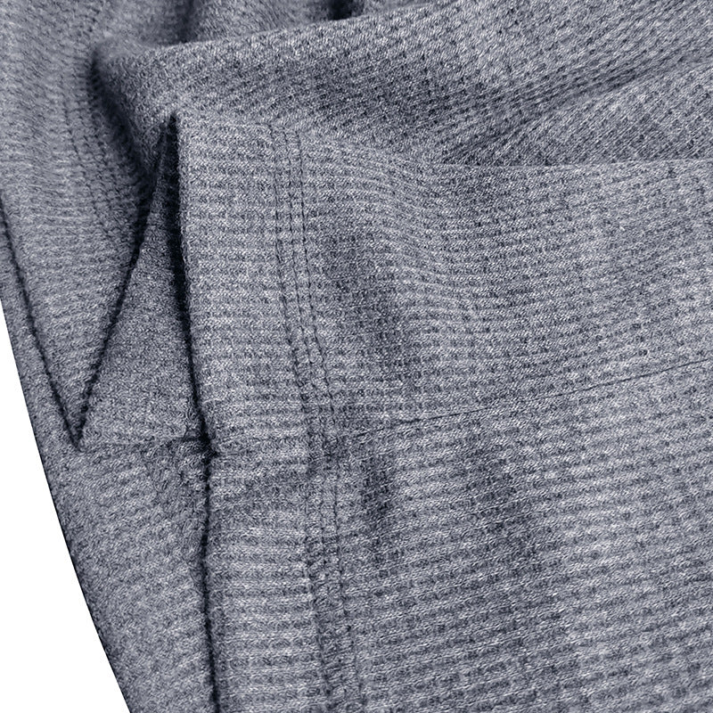 Herrer Langærmet Henley Pullover med moderigtigt krave og struktureret overflade Stilla