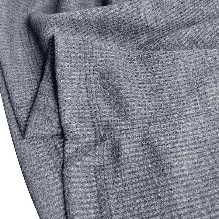 Herrer Langærmet Henley Pullover med moderigtigt krave og struktureret overflade Stilla