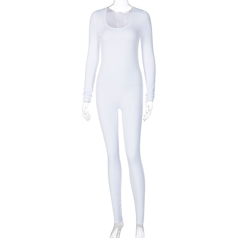 Dame Elegant Langærmet Jumpsuit lavet af kvalitets stræk materiale Stilla