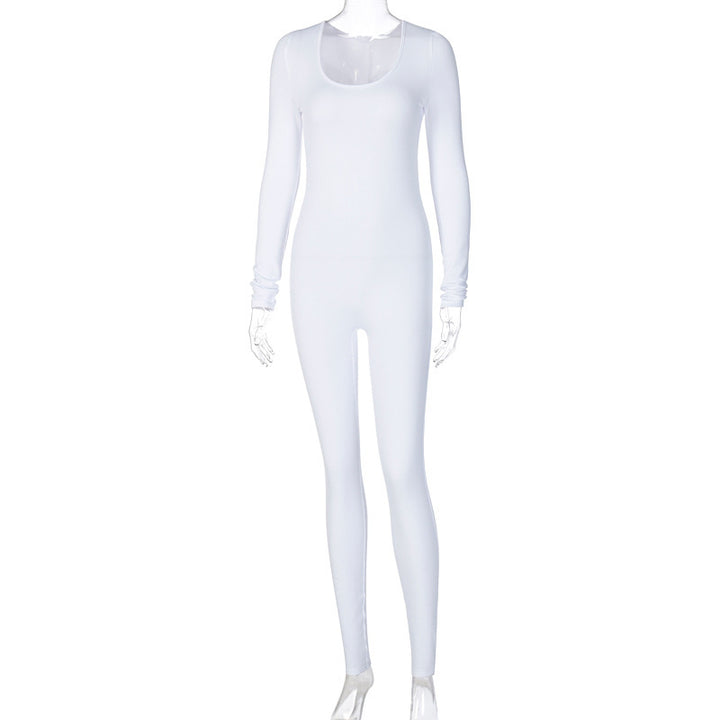 Dame Elegant Langærmet Jumpsuit lavet af kvalitets stræk materiale Stilla