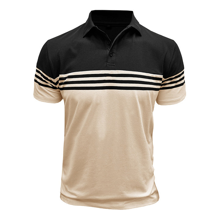 Herrer Poloshirt med moderne stribedetalje Stilla