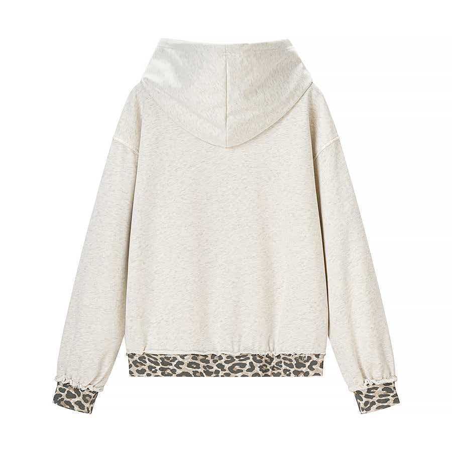 Kvinders afslappede hoodie med leopardfor Stilla