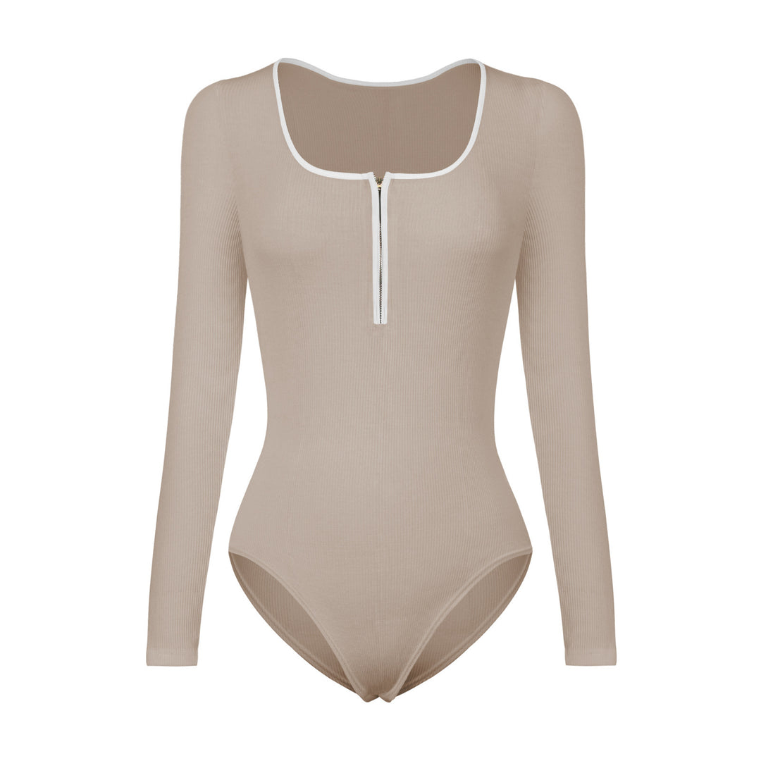 Damer Langærmet Rib-Bodysuit med Lynlåsdetaljer Stilla