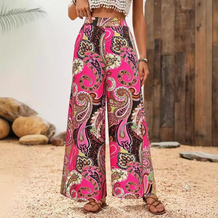 Dame Palazzo-bukser med paisley-mønster Stilla