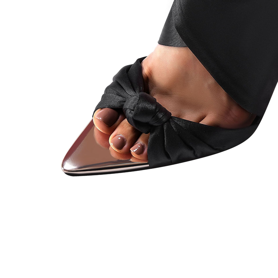Femme høje hæle ankel omslag sandaler med elegant satin-detalje Stilla