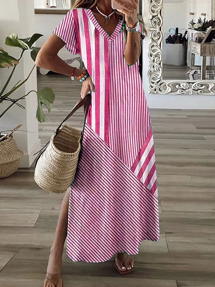 Dame stribet Maxi-kjole Stilla